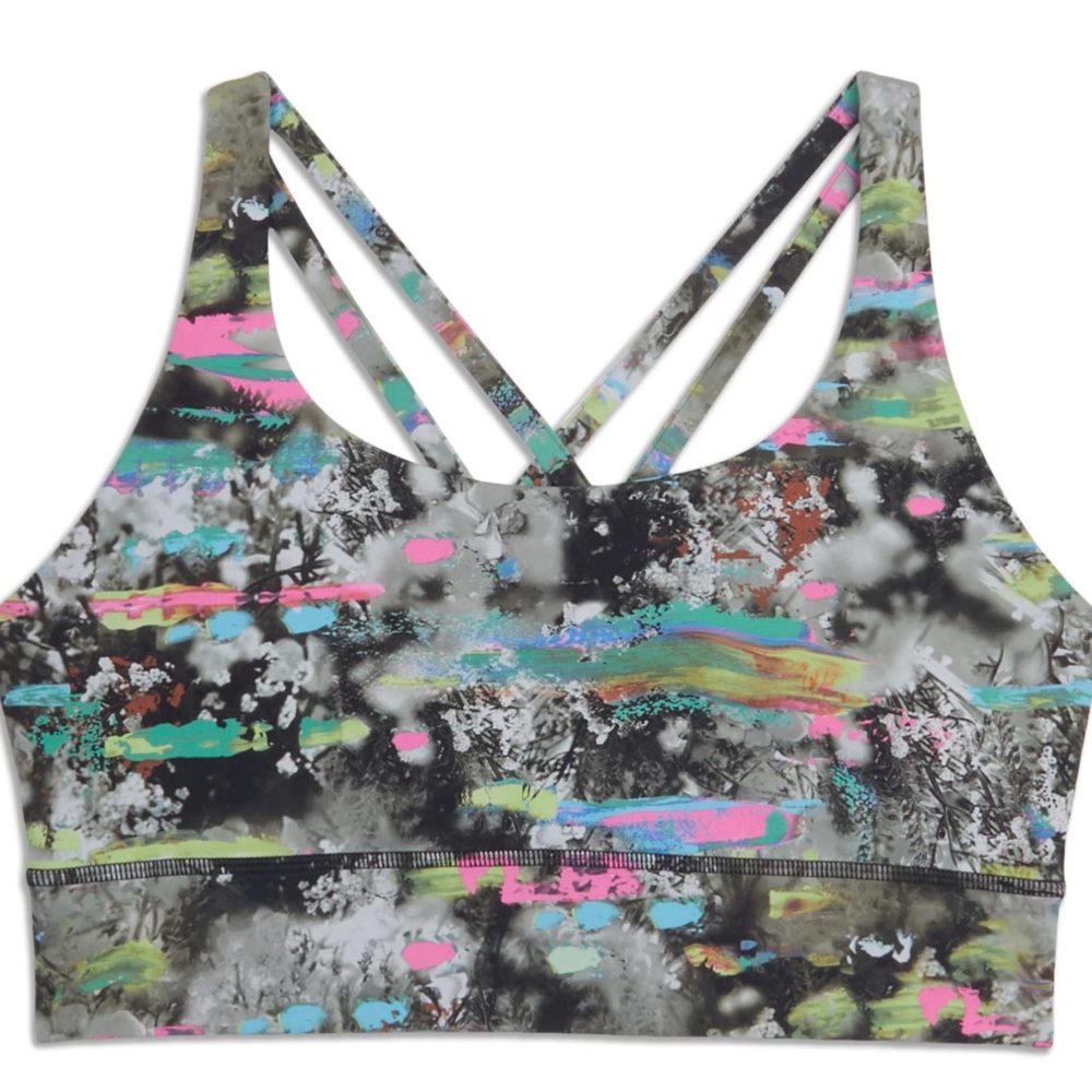 Lululemon EnergyLongline Strappy Sports Bra Multicolor Size 10